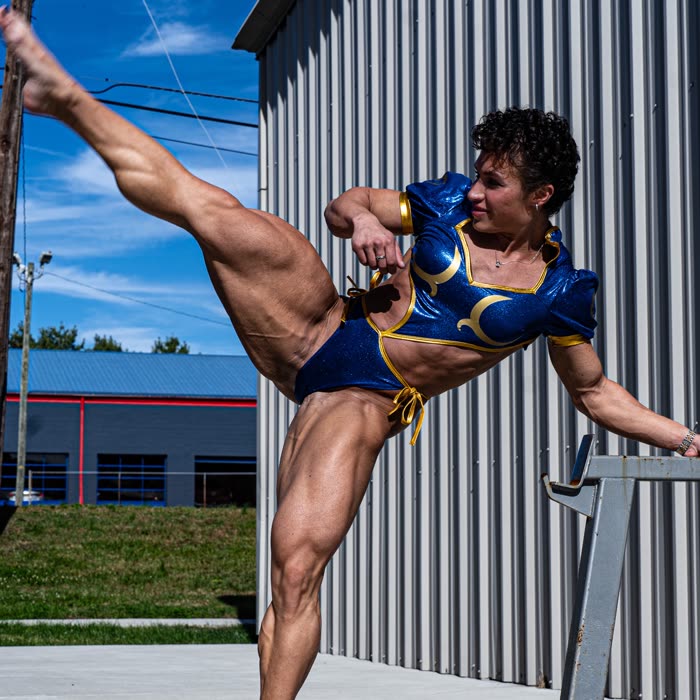 A photo from the Chun Li shoot